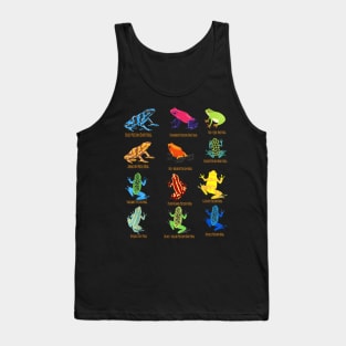 dart Frogs identification chart for Frog Lovers Tank Top